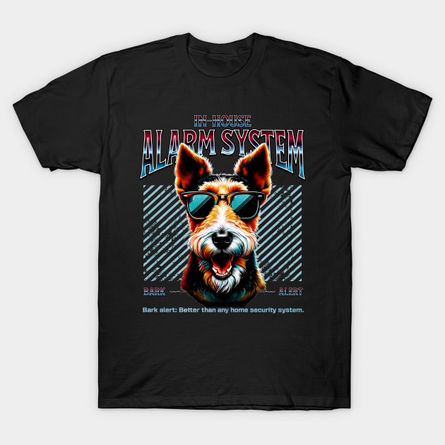 Bark Alert Fox Terrier Dog T-Shirt by Miami Neon Designs